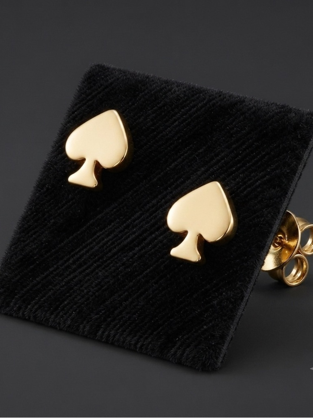New KATE SPADE Women’s Signature Spade Gold Tone Stud Earrings Authentic - Picture 10 of 10